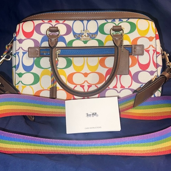 Coach Pride Rainbow Rowan Satchel with Rainbow Strap - Picture 8 of 8